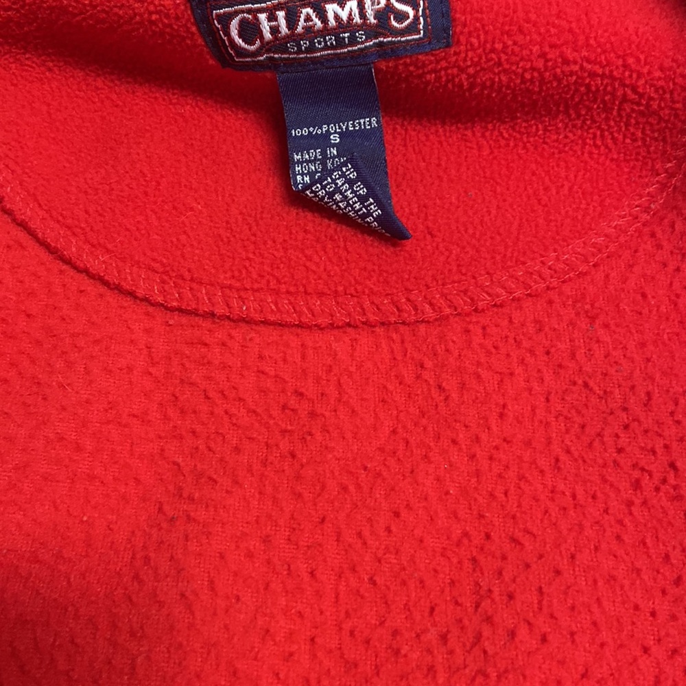 HPโค๏ธ! VTG Champs Sports Red fleece zip up vest. In EUC 90โs. Soft & warm! - Picture 7 of 8